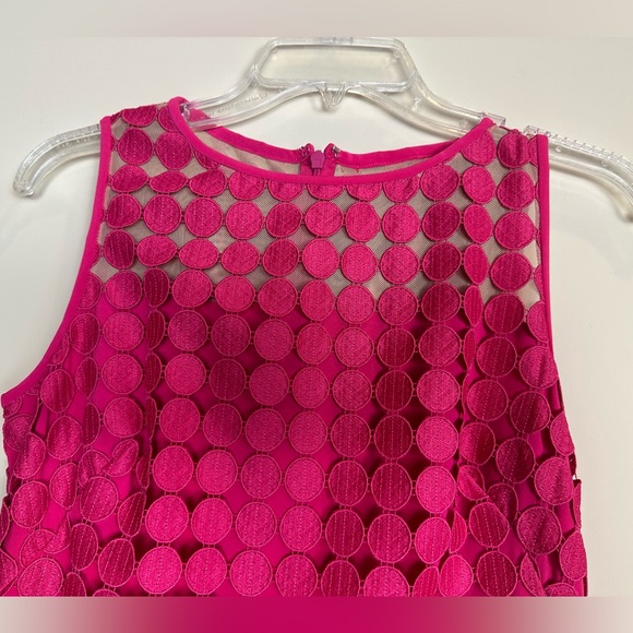 Ralph Lauren circle lace sheath mini dress in fuchsia pink - Picture 4 of 6